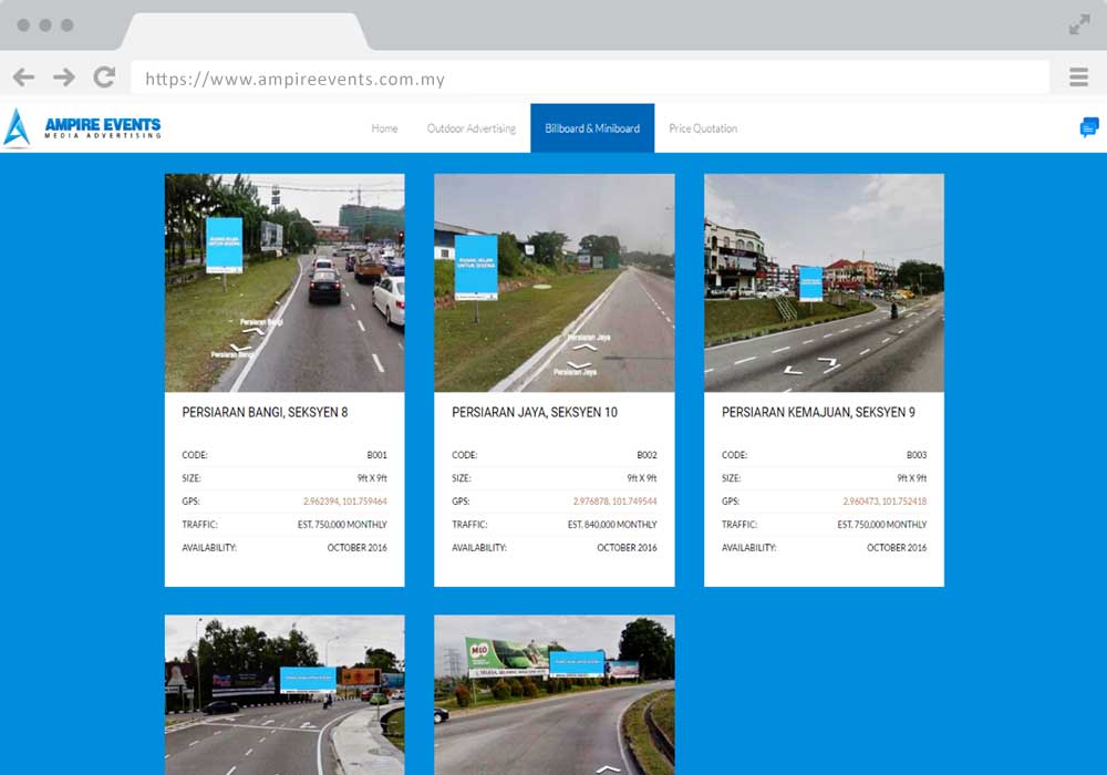 Ampire Events website project by EZU
