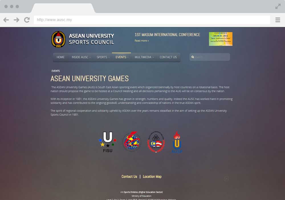 AUSC website project by EZU