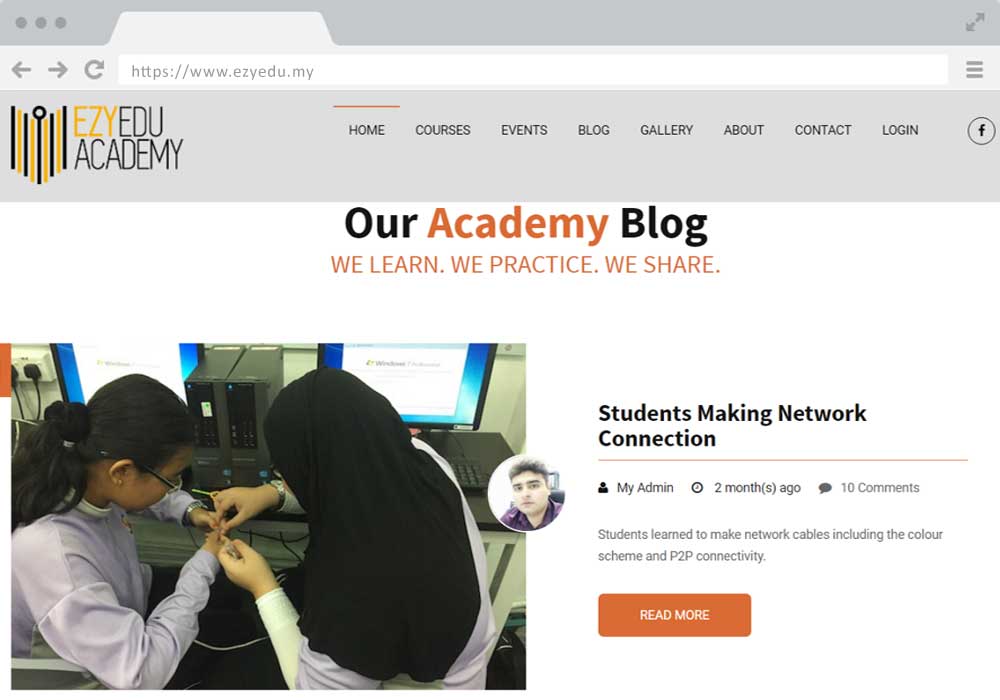 EzyEdu Academy website project by EZU