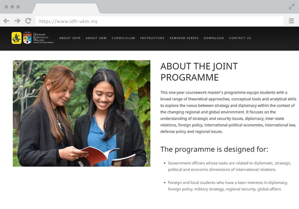 IDFR UKM website project by EZU