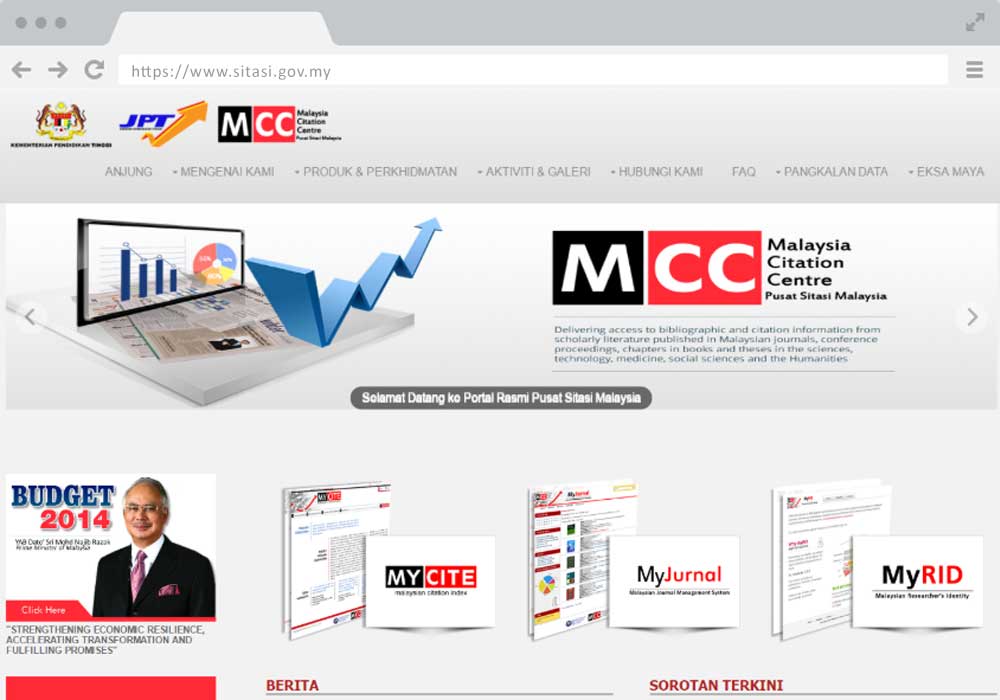 Malaysia Citation Centre website project by EZU